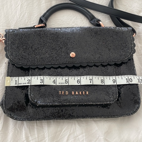 TED BAKER BLACK GLITTER SATCHEL - Picture 7 of 9